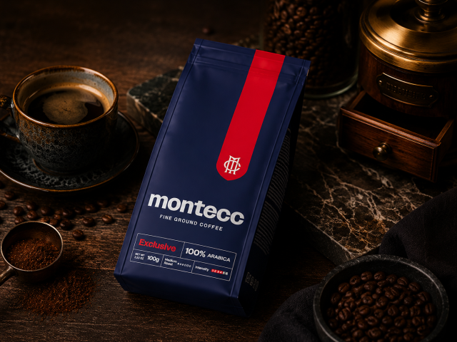 Montecc Exclusive fine ground on a rustic table